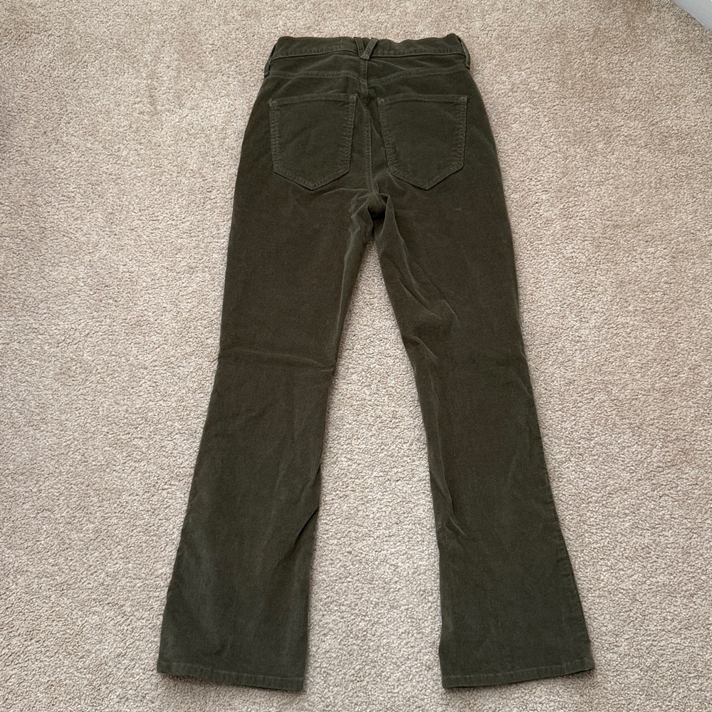 Veronica Beard The Cameron High Rise Bootcut Army Green Corduroy Pants Size 27 - Picture 6 of 12